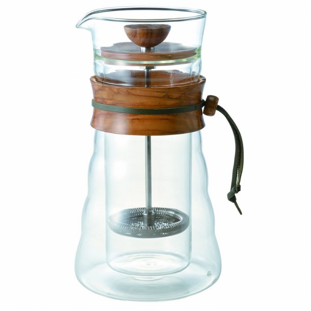 Hario Double Glass Coffee Press Olive Wood 400ml DGC-40-OV